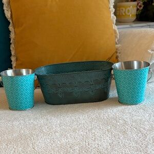 Turquoise and Silver Basket Trio